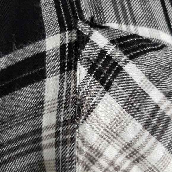 Plaid Black White Long Sleeve Button Down Shirt Plus Size 1X Westerncore Country - Picture 7 of 10